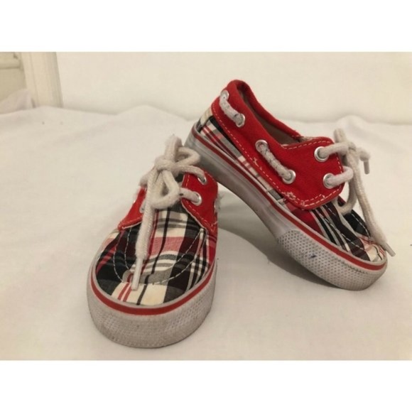 SET 2 US Sports Kids Unisex Shoes Sneaker Drawstring Blue / Red Size 5 - Picture 2 of 12